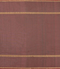 Brown Handloom Kanchi Cotton Saree With Checks-KC1817