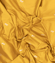 Mustard Handloom Banarasi Silk Saree With Floral Buttas & Meena Borde-BE1761