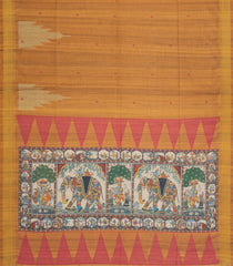 Oil Mustard Woven Synthetic Dupion Saree With Buttas & Printed Pallu-BL4400