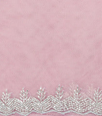 Baby Pink Woven Net Saree With Embroidered Motifs -EN1773