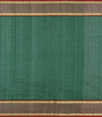 Dark Green Handloom Silk Cotton Saree With Yazhi Buttas & Contrast Border-SC3990