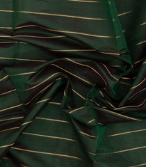 Bottle Green Handloom Silk Cotton Saree With Veldari Stripes-SC4412