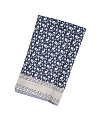Navy Blue Handloom Organza Satin Soft Silk Saree With Floral Motifs-SO4111