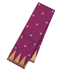 Dark Magenta Handloom Kanchipuram Silk Saree With Floral Buttas-KA16325