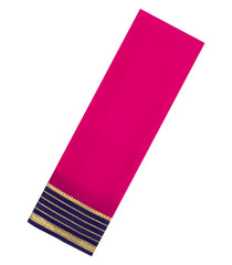 Pink Woven Mysore Silk Saree With Contrast Zari Border-MS3866