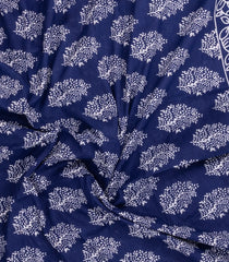 Violet Printed Jaipur Cotton Saree With Floral Motifs-JC1737