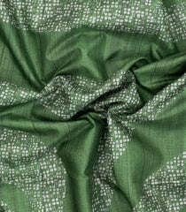 Green Printed Synthetic Tussar Silk Saree With Zari Checks & Motifs-SY0379