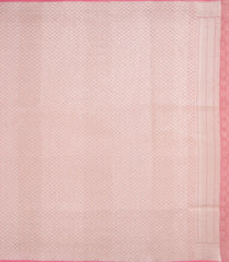 Dusty Pink Handloom Banarasi Silk Saree With Floral Zari Motifs-BE1775