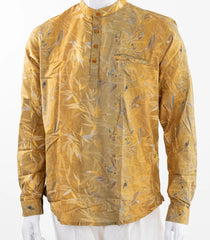 Mustard short kurta with floral print-EW1108