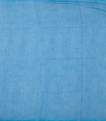 Light Blue Printed Synthetic Linen Saree With Floral Motifs-SY0125