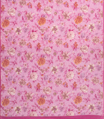 Baby Pink Printed Crepe Silk Saree With Floral Motifs-PS0897