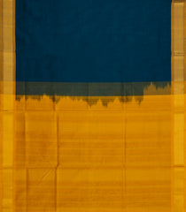 Teal Handloom Silk Cotton Saree With Contrast Zari Border-SC4997