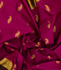 Magenta Woven Kanchipuram Silk Saree With Peacock Buttas-KA14239