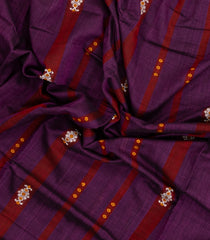 Lilac Woven Orissa Cotton Saree With Buttas & Stripes-OR0882