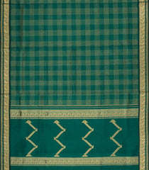 Sea Green Handloom Soft Silk Cotton Saree With Zari Checks-SC4306