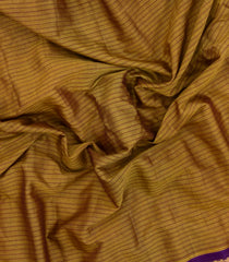 Oil Mustard Handloom Gadwal Silk Cotton Saree With Stripes -GA0266