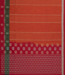 Orange Handloom Soft Silk Saree With Floral Stirpes-SO4492