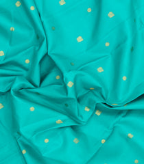 Turquoise Handloom Korvai Kanchipuram Silk Saree With Annam Buttas-KA15728