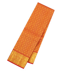 Red Handloom Kanchipuram Silk Saree With Rudaraksham Zari Motifs-KA16809