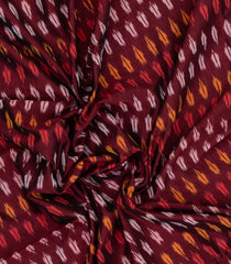 Maroon Handwoven Orissa Cotton Saree With Tie & Dye Motifs-OR0904