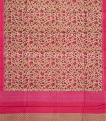Dusty Peach Printed Pure Silk Saree With Floral Motifs-PS0824