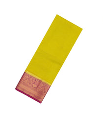Lime Green Woven Blended Viscose Saree With Zari Checks-BL6096