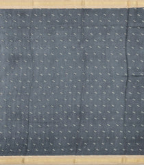 Grey Printed Tussar Silk Saree With Floral Motifs-TU3620