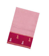 Dusty Pink Woven Blended Viscose Saree With Contrast Border-BL5536
