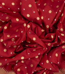 Crimson Handwoven Banarasi Silk Saree With Floral Motifs