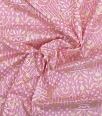 Baby Pink Handloom Banarasi Organza Silk Saree With Floral Motifs-BE1840