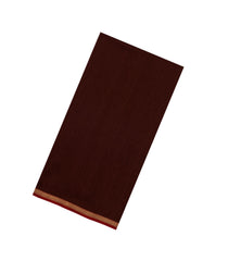Dark Brown Handloom Maheswari Silk Cotton Saree With Zari Border-SC4894