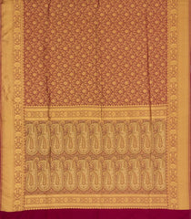 Maroon Woven Art Dupion Saree With Floral Zari Motifs-BL5864