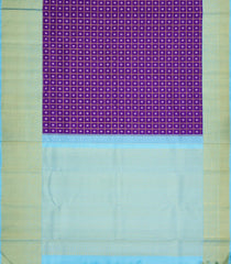 Purple Handloom Korvai Kanchipuram Silk Saree With Checks & Buttas-KA15001