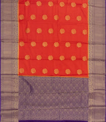 Red Woven Blended Viscose Saree With Zari Buttas-BL6087