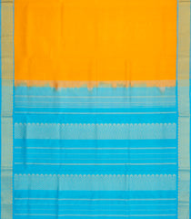 Turmeric Yellow Handloom Silk Cotton Saree With Contrast Zari Border-SC4632
