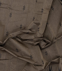 Dark Grey Woven Rasipuram Cotton Saree With Floral Buttas-RA2578