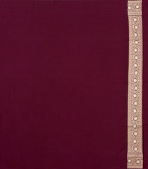 Maroon Woven Blended Satin Saree With Floral Zari Buttas-BL6017