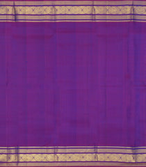 Blue Handloom Kanchipuram Silk Saree With Zari Checks & Buttas-KA16895