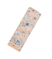 Taupe Handloom Chanderi Cotton Saree With Printed Floral Motifs-CC1257