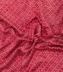 Crimson Printed Chanderi Cotton Saree With Zari Border-CC1466