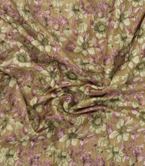 Beige Printed Synthetic Dola Silk Saree With Zari Border-BL5041