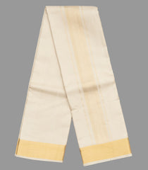 Cream Handloom 8 Yards Silk Dhoti With 4 Yards Angavastram & Shirt Material -CD1515