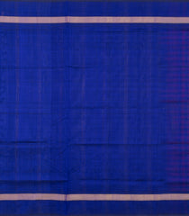 Purple & Pink Handloom Silk Cotton Saree With Checks & Zari Border-SC4616