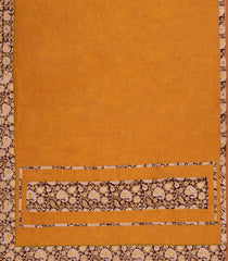 Mustard Woven Chirala Cotton Saree With Printed Border and Pallu-CR1394