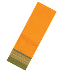 Yellow Woven Chettinad Cotton Saree With Stripes-CN1888