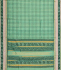 Aquamarine Handloom Silk Cotton Saree With Checks-SC4030