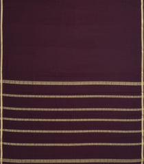Dark Brown Woven Mysore Silk Saree With Piping Zari Border-MS3650