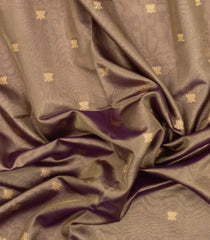 Taupe Woven Dupion Silk Saree With Buttas & Meena Borders-DS0584