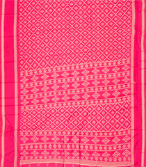 Hot Peach Woven Art Dupion Saree With Printed Floral Motifs