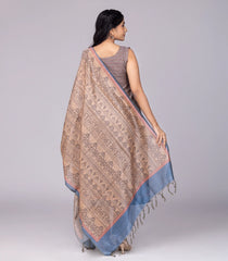 Beige & Blue  Printed Kurta Set-RC5580